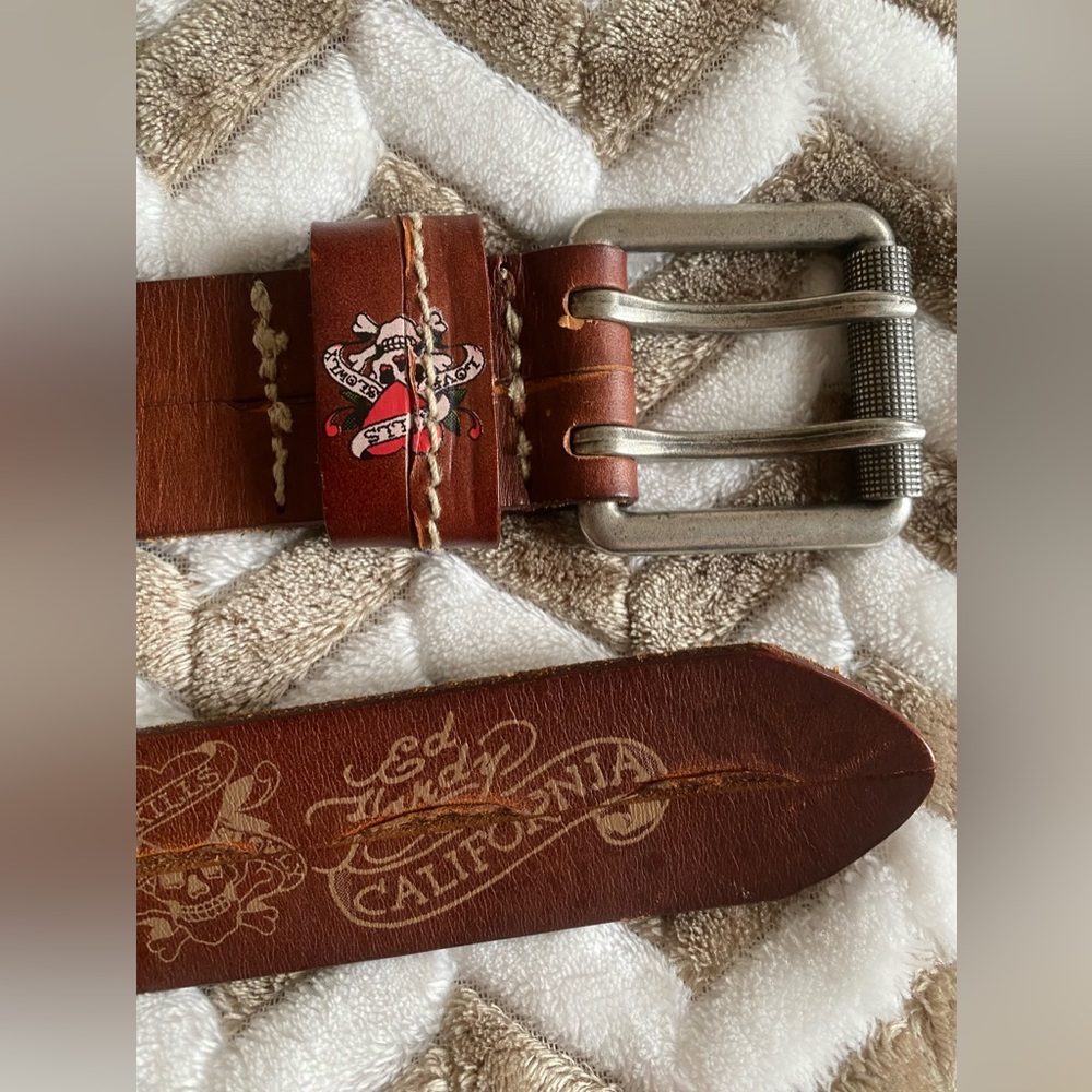 Ed Hardy brown leather belt - Picture 9 of 10